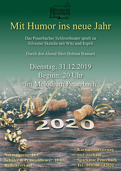 Plakat Mit Humor ins neue Jahr