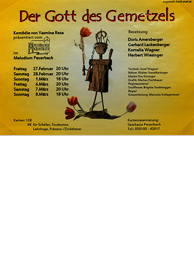 Plakat Der Gott des Gemetzels