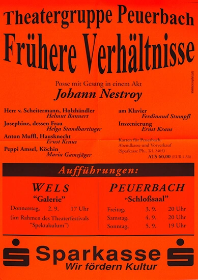 Plakat Frühere Verhältnisse